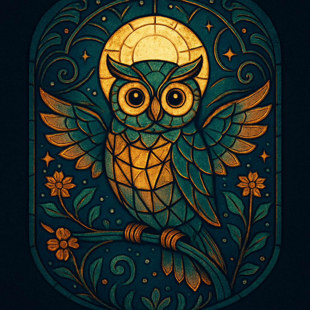 Stained Glass Owl In The Lantern Moon Grove diamonded painting kits