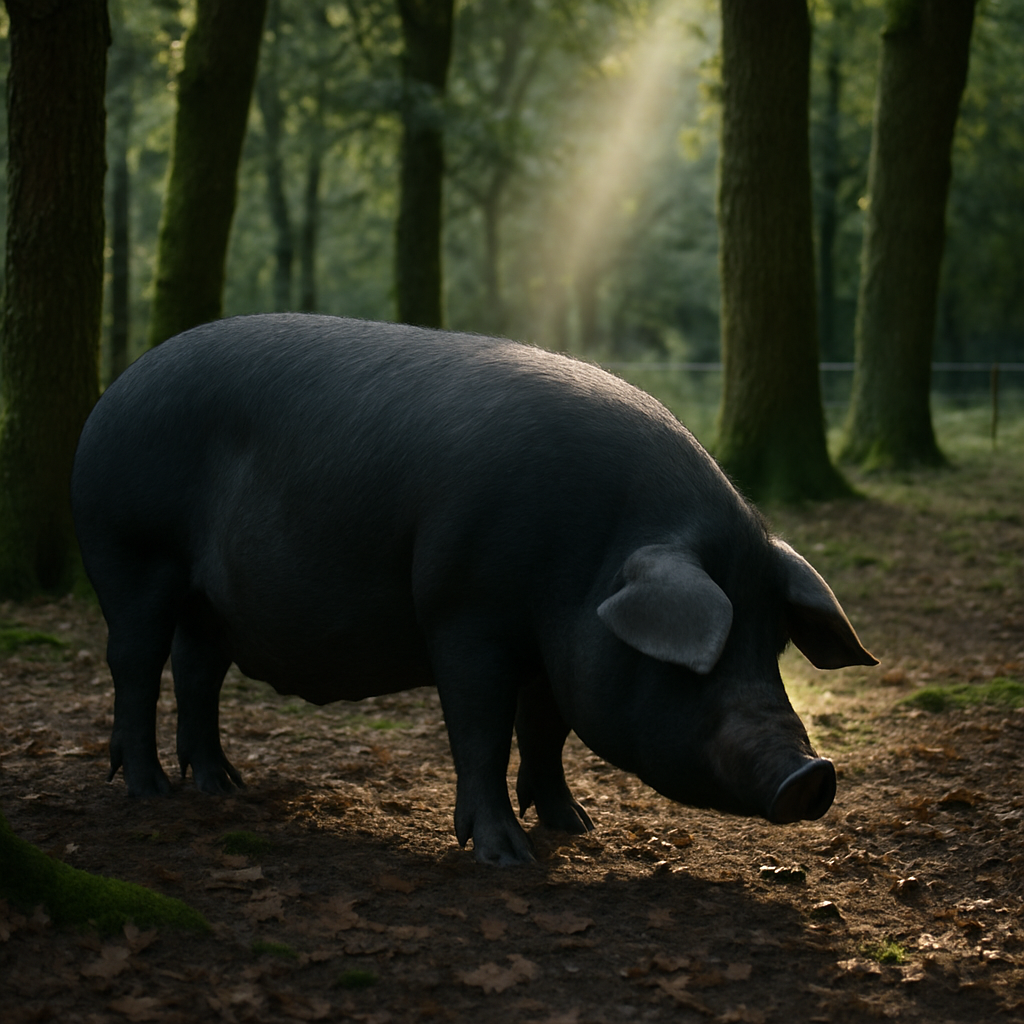Large Black Pig Painting by diamonds kit