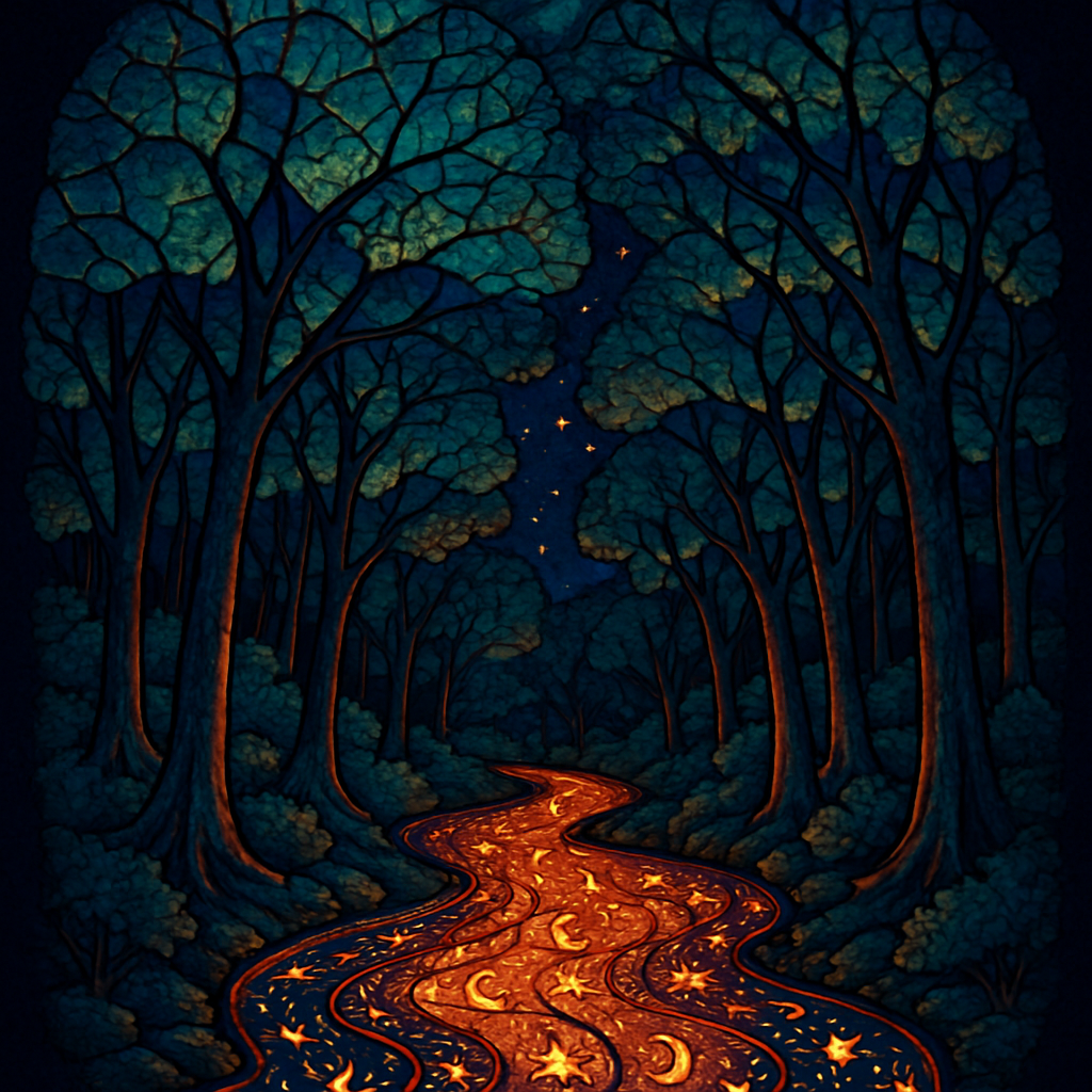 Starglass Forest With Ember River DIY paint by diamonds