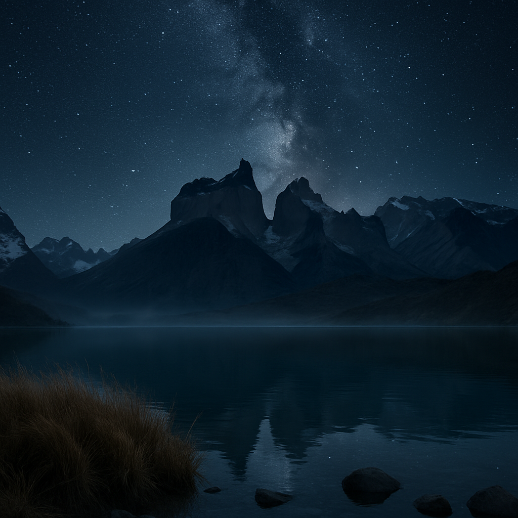 Milky Way Over The Cuernos Del Paine paint by color