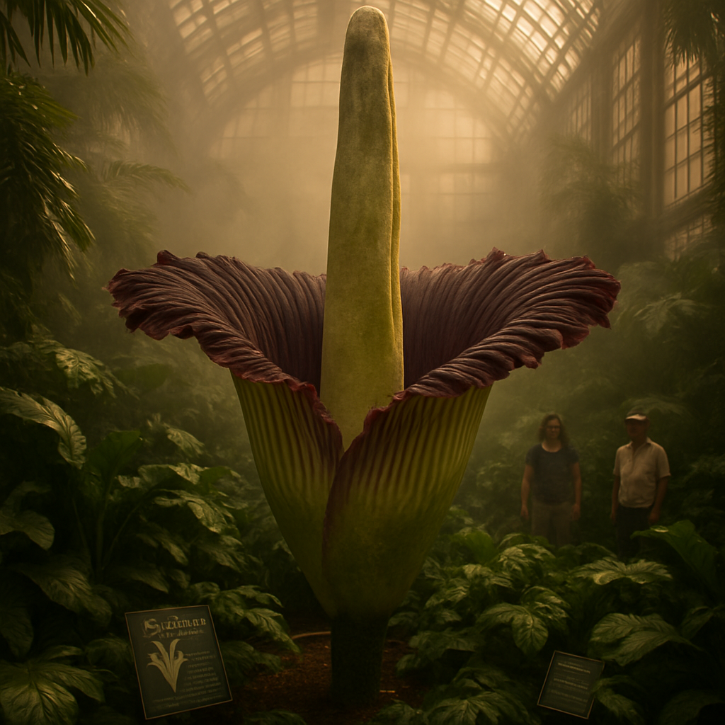Titan Arum Flowering Event At United States Botanic Garden paint by diamond