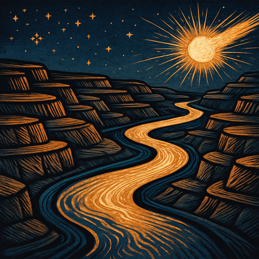 Comet River Through The Amber Canyons painting diamond kit