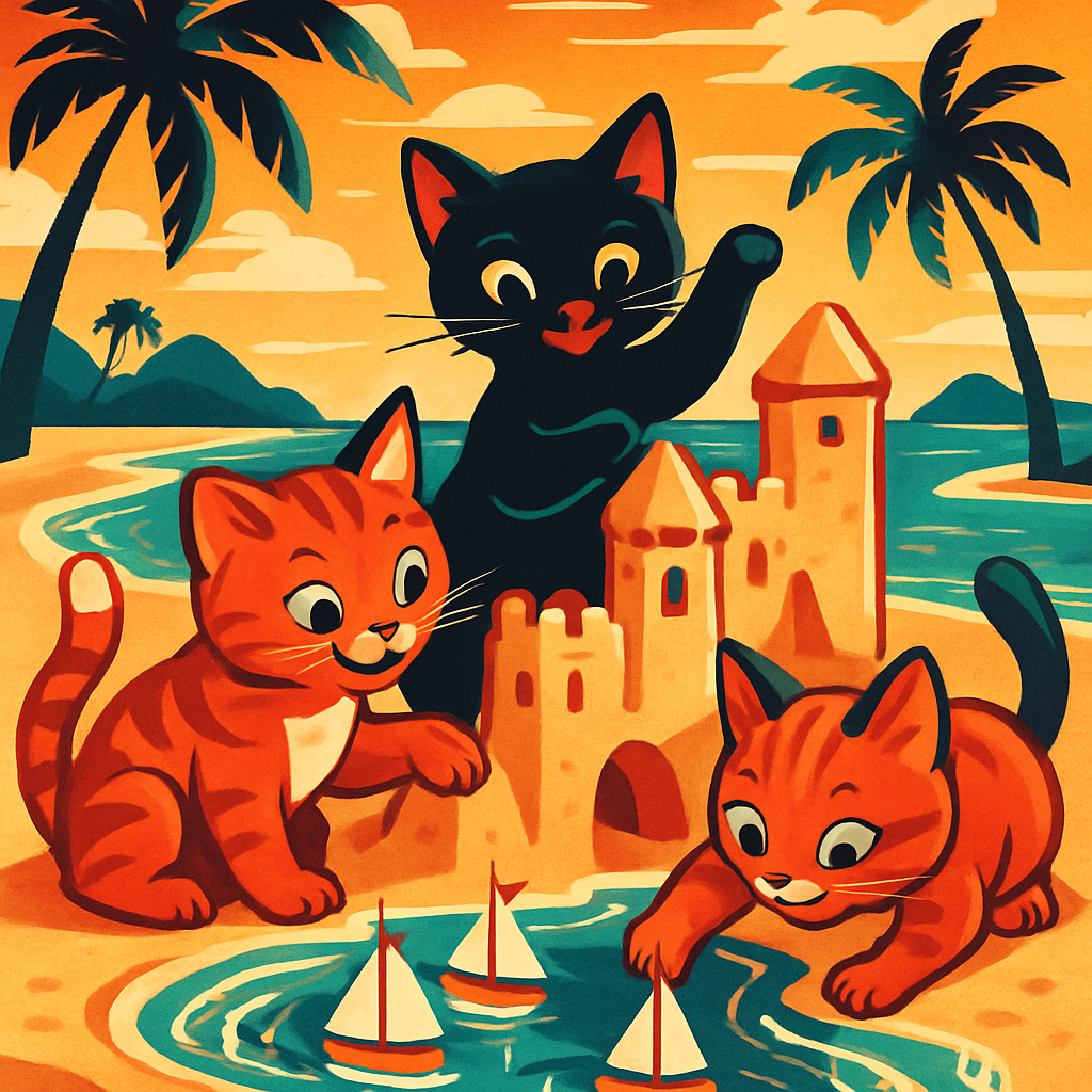 Sandcastle Regatta Cats paint by color