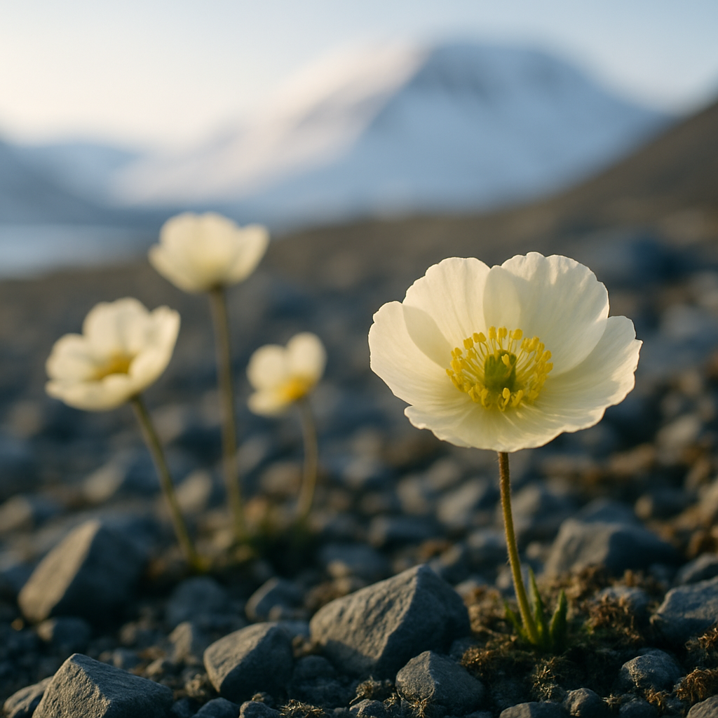 Svalbard Poppy In Arctic Tundra Bloom painting diamond kit