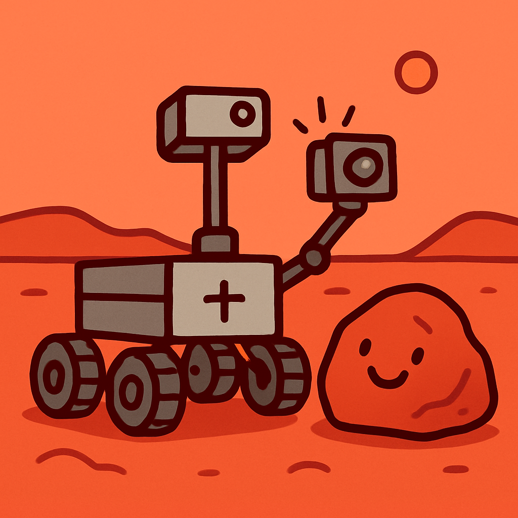 Mars Rover Takes A Rock Selfie paint by color