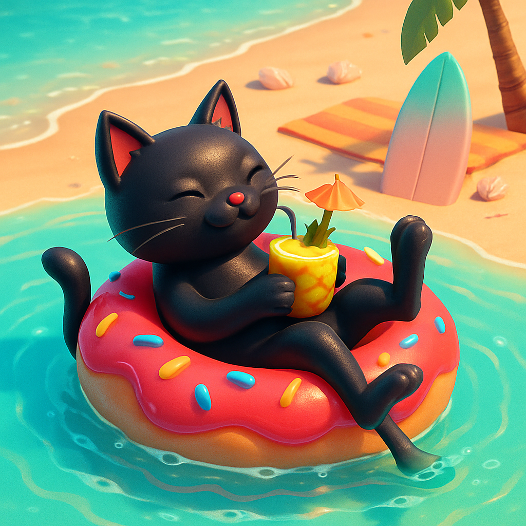 Pineapple Smoothie Cat On A Floatie diamonded painting kits