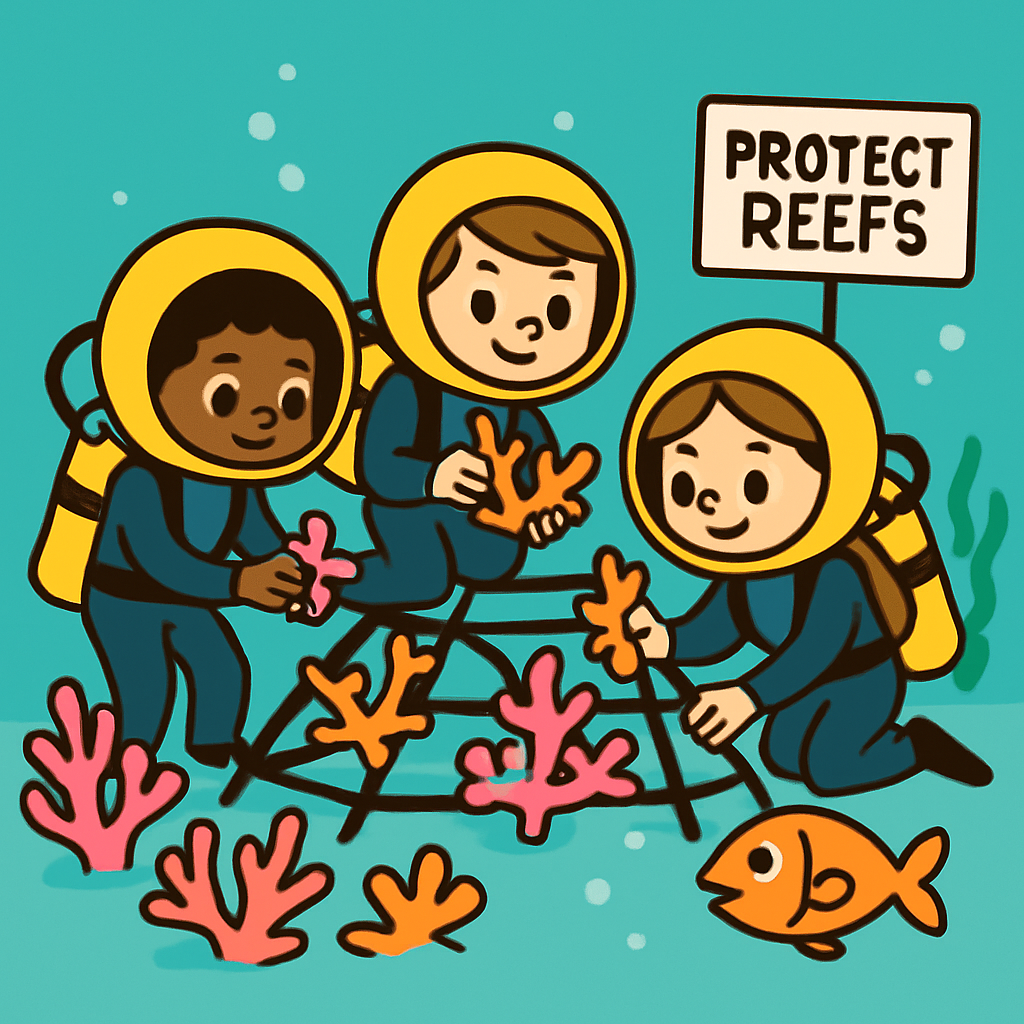 Underwater Coral Rescue Team Paint by diamonds kits