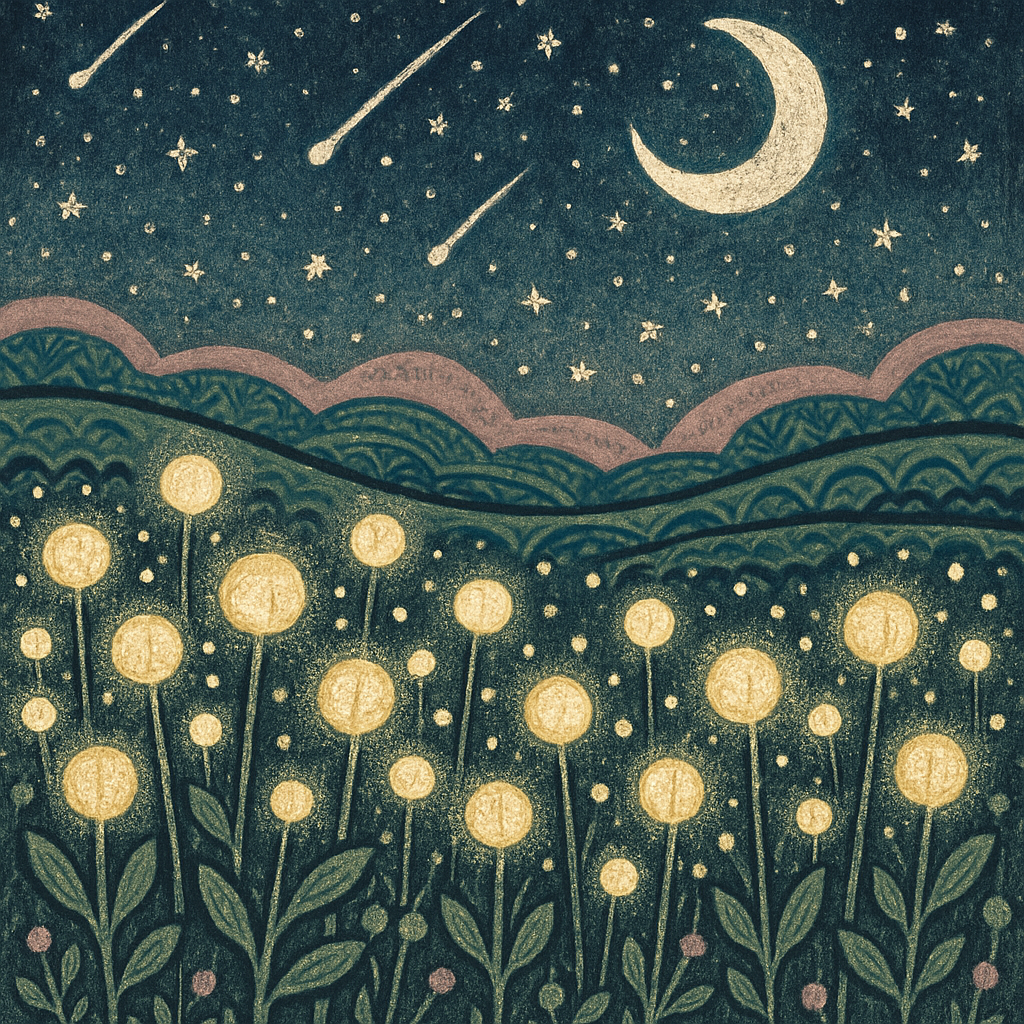 Meadow Of Meteor Lanterns At Dusk Paint by diamonds kits