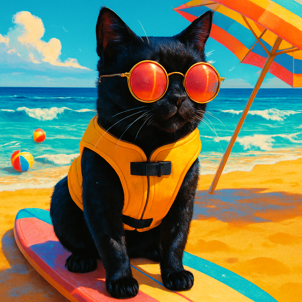 Lagoon Surfboard Spectator Cat paint by diamonds