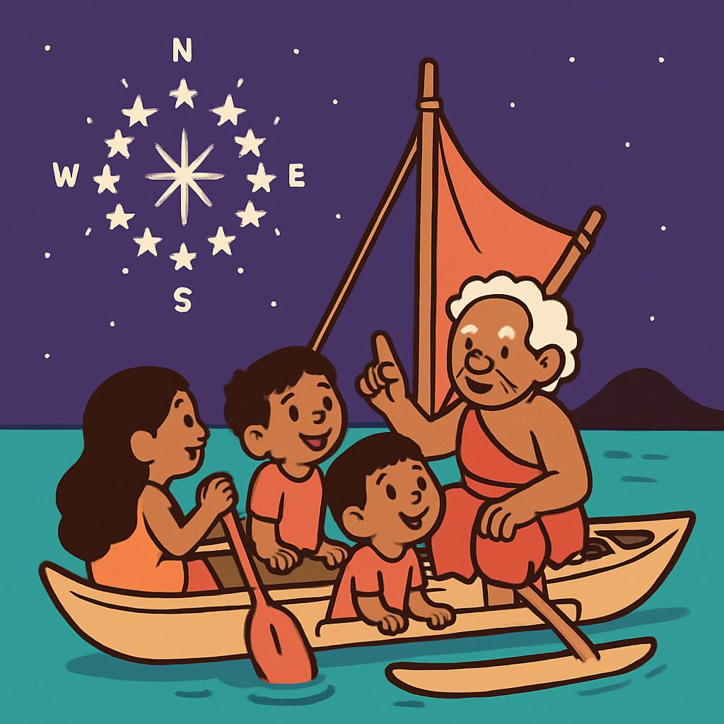 Polynesian Star Compass Canoe Journey painting diamond kit