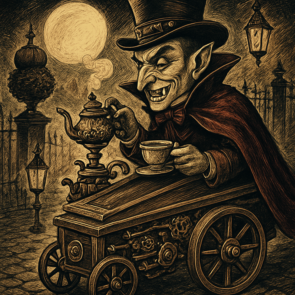 The Clockwork Vampire Tea Carriage painting diamond kit