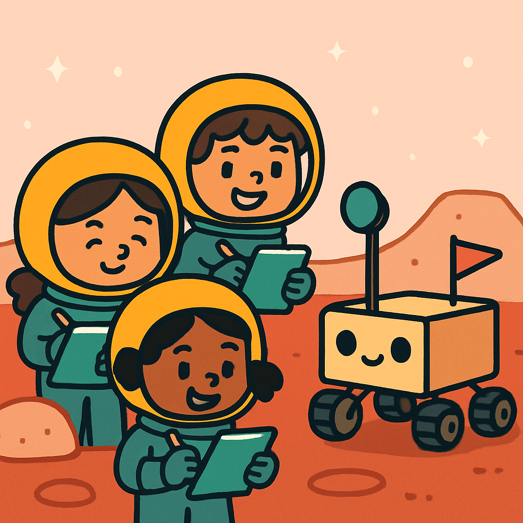 Mars Rover Science Club On A Red Planet Playground diamond painting