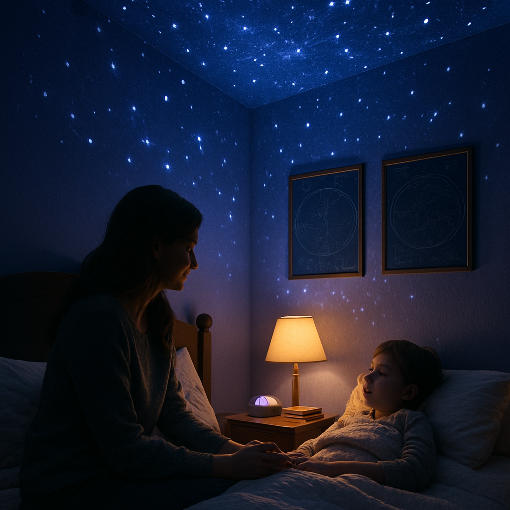 Lantern Of Lullabies A Mother And Child Constellation Night Painting by diamonds kit