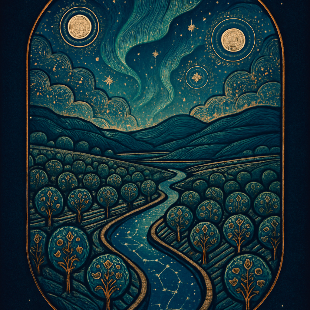 Aurora Orchard Over The Star Canal Paint by diamonds art