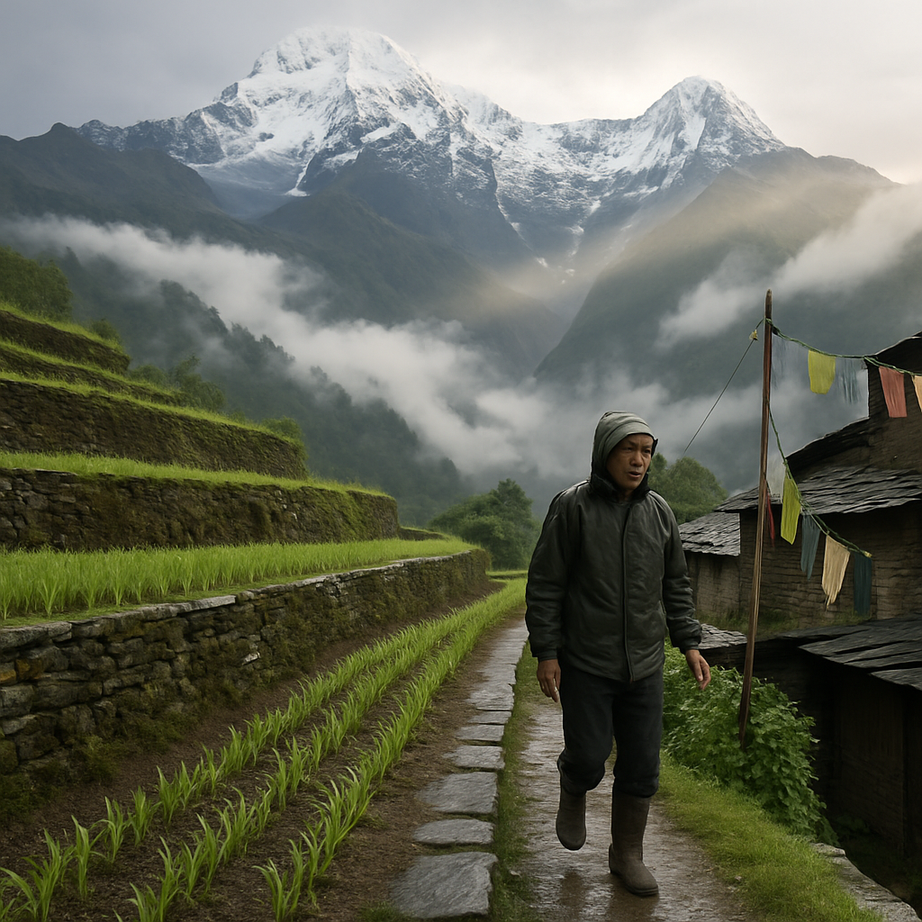 Monsoon Light On Annapurna South From Ghandruk Terraces Paint by diamonds kits