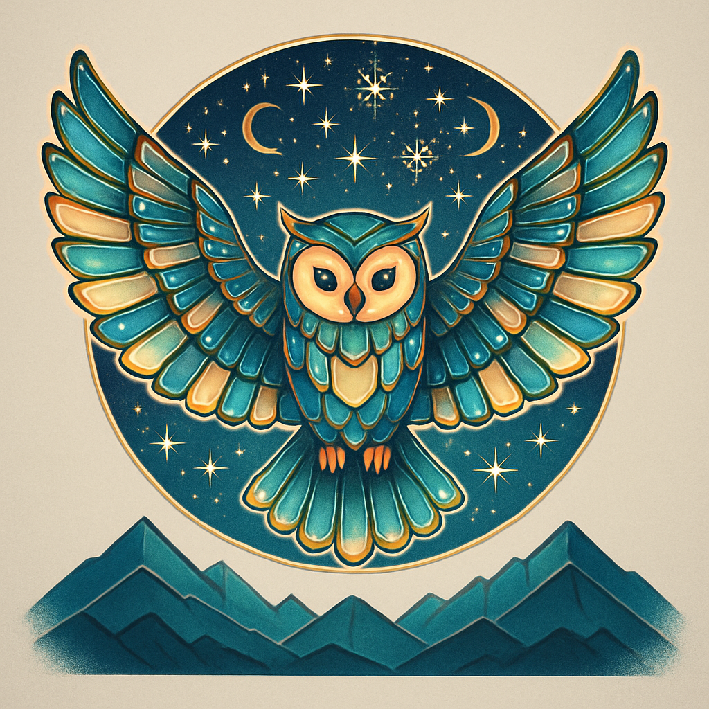Stained Glass Owl Of Tranquil Starlight diamonded painting kits