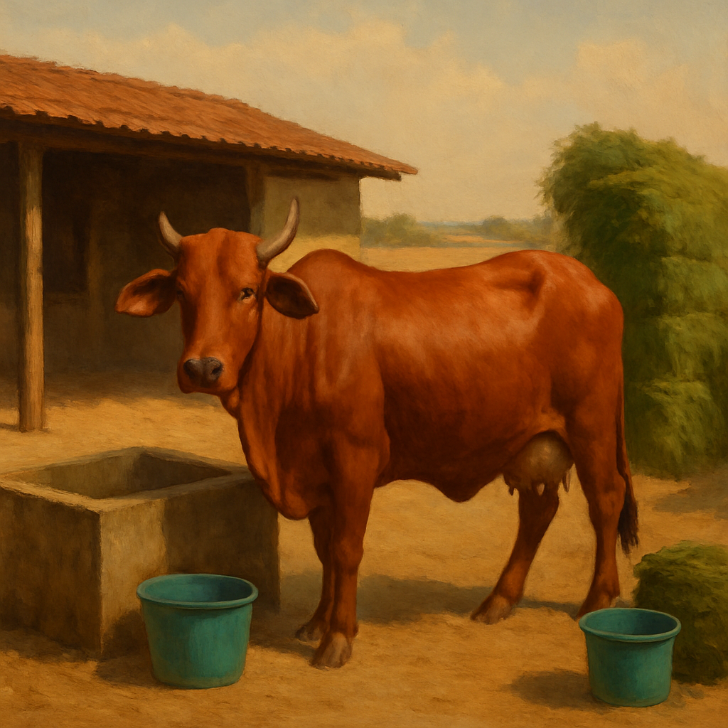 Red Sindhi Cattle Pakistan paint by color