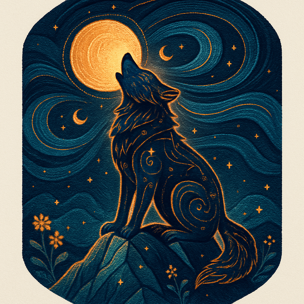 Moonlit Mountain Wolf In Embroidered Constellation Weave Paint by diamonds art