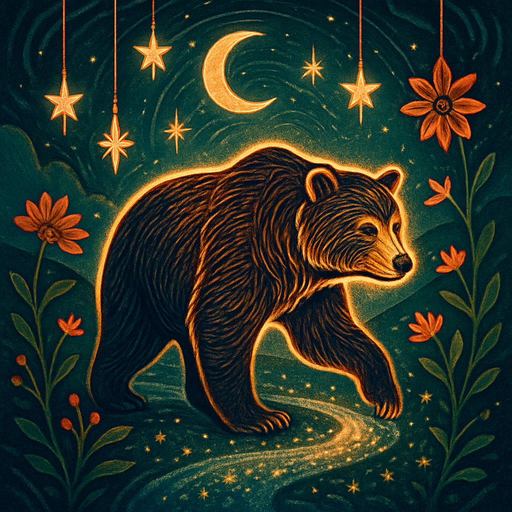 Celestial Spirit Bear Among Lantern Stars paint by color