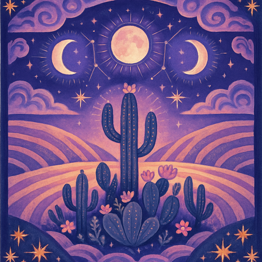 Desert Bloom Under The Triple Moons Paint by diamonds art