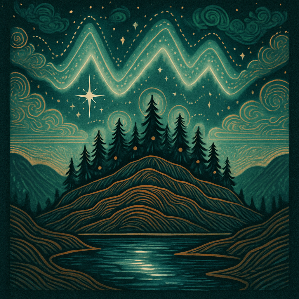 Aurora Loom Over The Pine Ridge Painting by diamonds kit