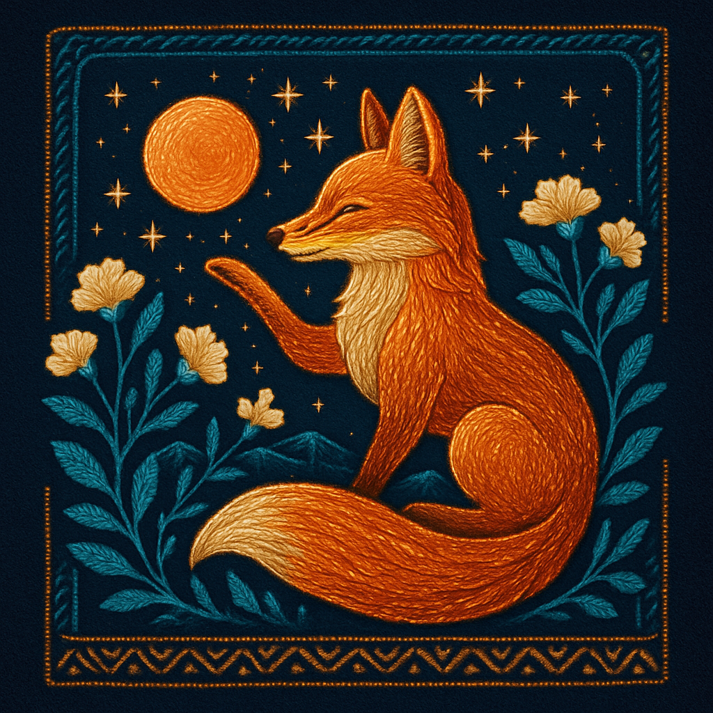 Moon Thread Fox In The Wildflower Constellation diamond painting