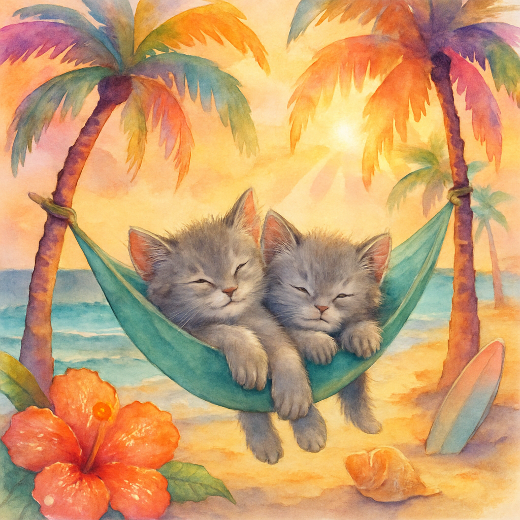 Hammock Nap Under Candy Palm Skies Paint by diamonds art
