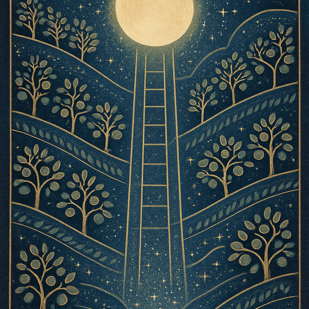 Moonlit Terraces Of The Star Orchard paint by diamond