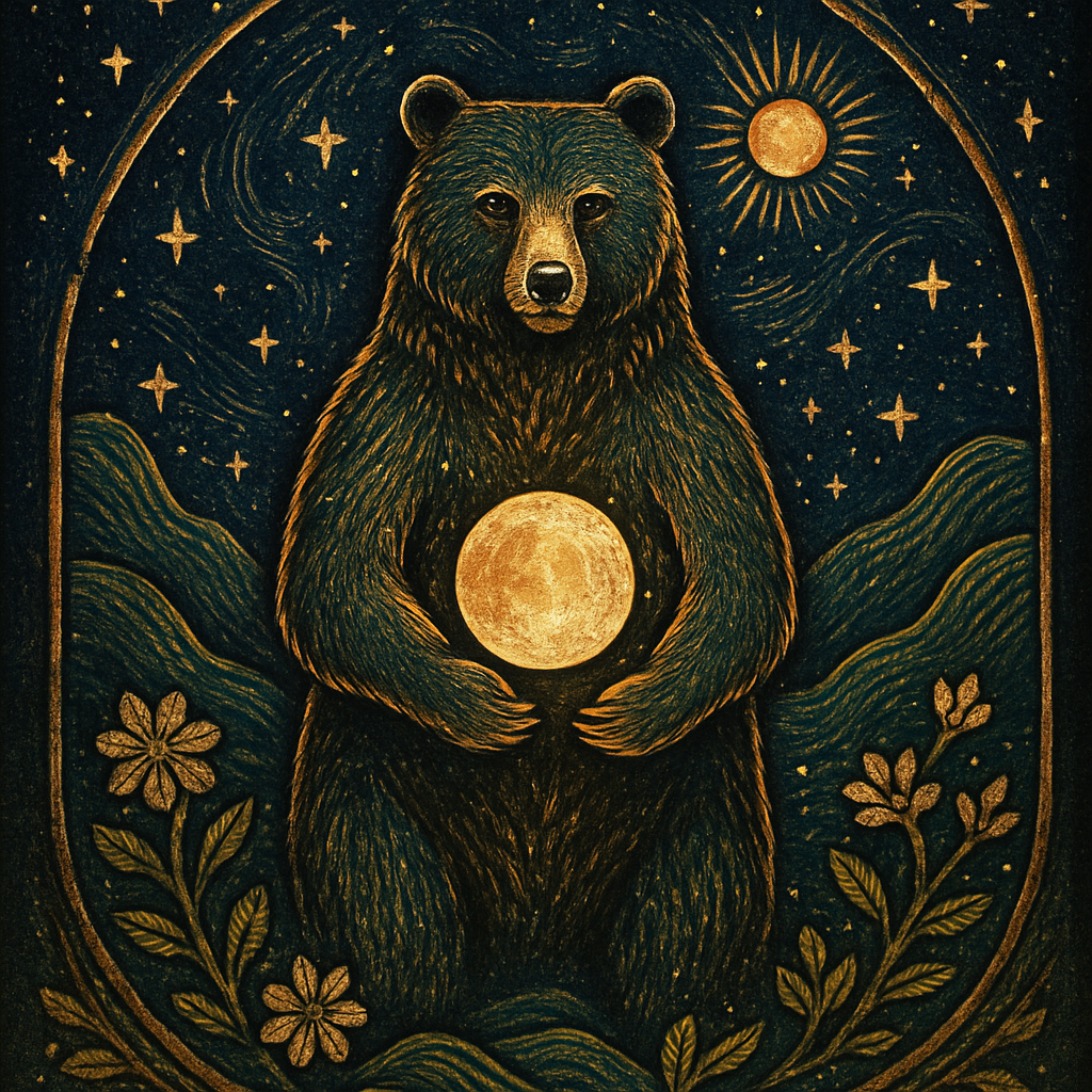 Bear Guardian Of The Crystal Tide Sky paint by color