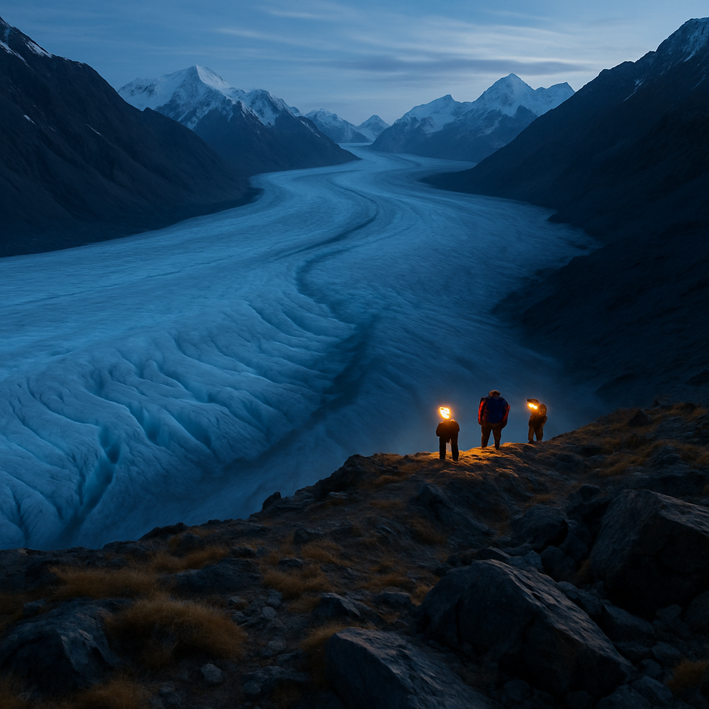 Blue Hour On The Fedchenko Glacier Pamir Mountains Tajikistan painting diamond kit