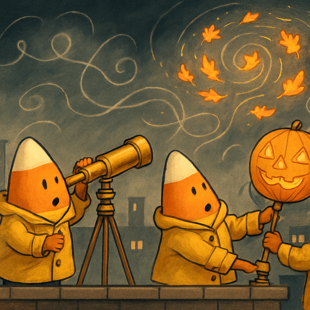 Candy Corn Meteorologists On The Rooftop Radar paint by diamonds