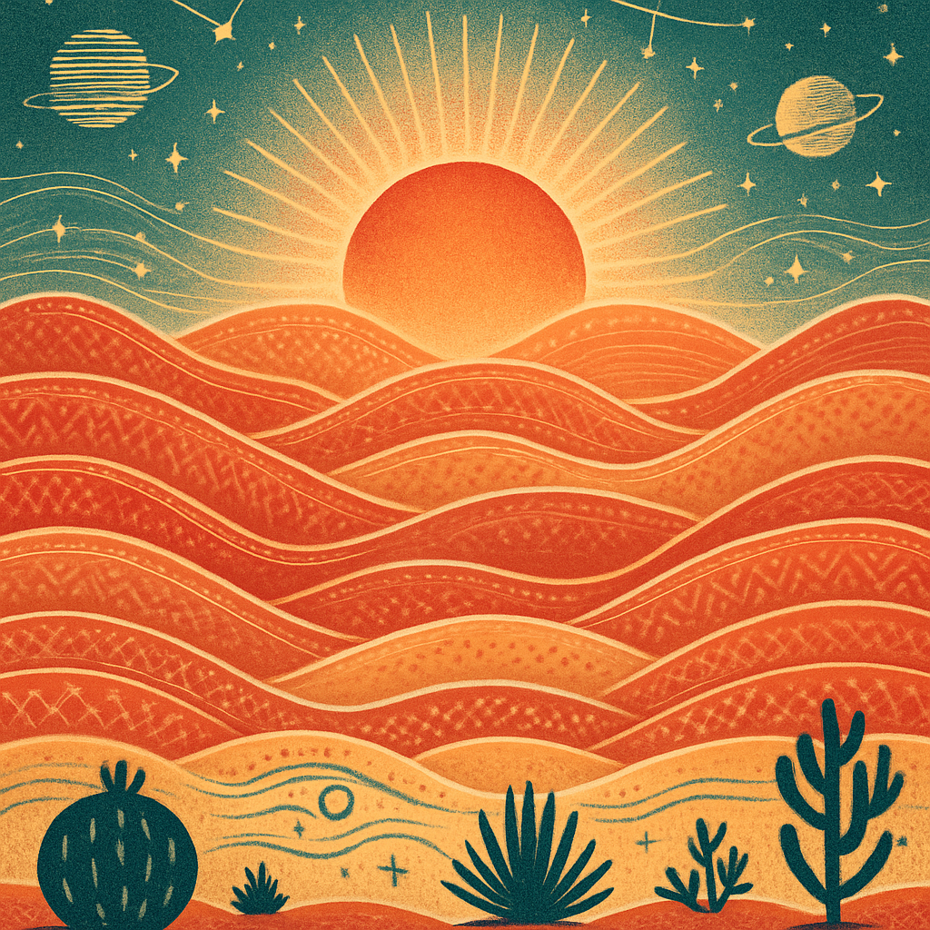 Sun Crown Over Patchwork Dunes Painting by diamonds kit