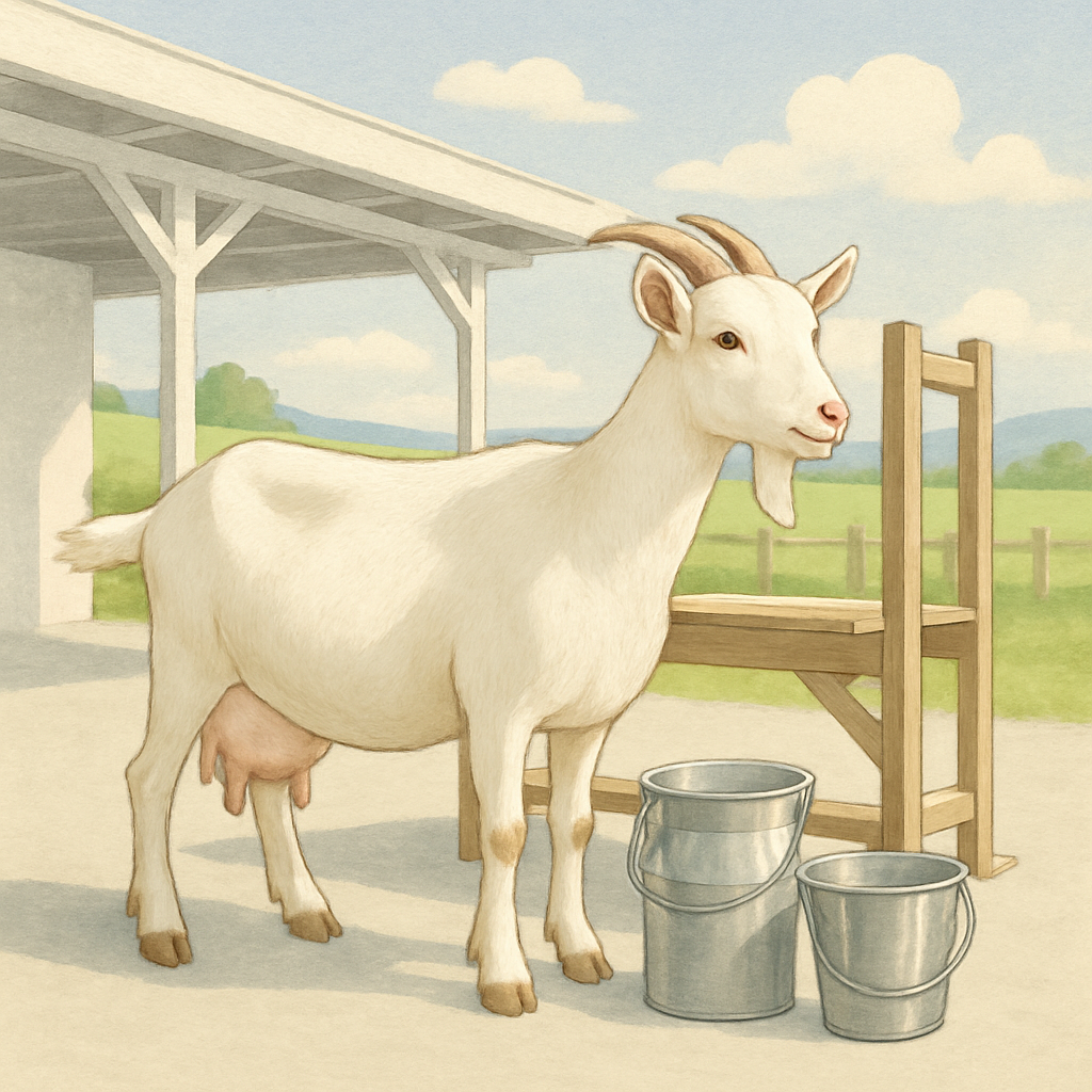 Saanen Goat Painting by diamonds kit