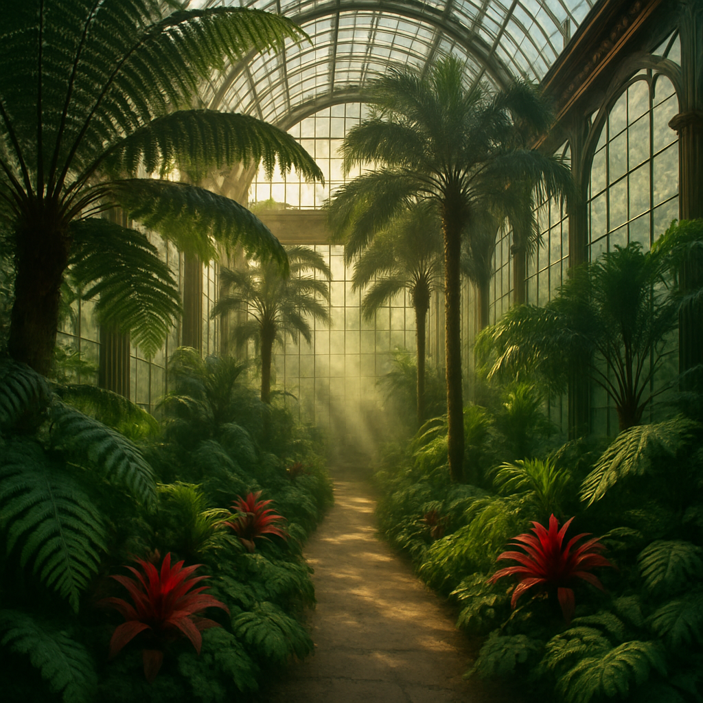 Royal Botanic Garden Edinburgh Glasshouse Scene paint by diamonds