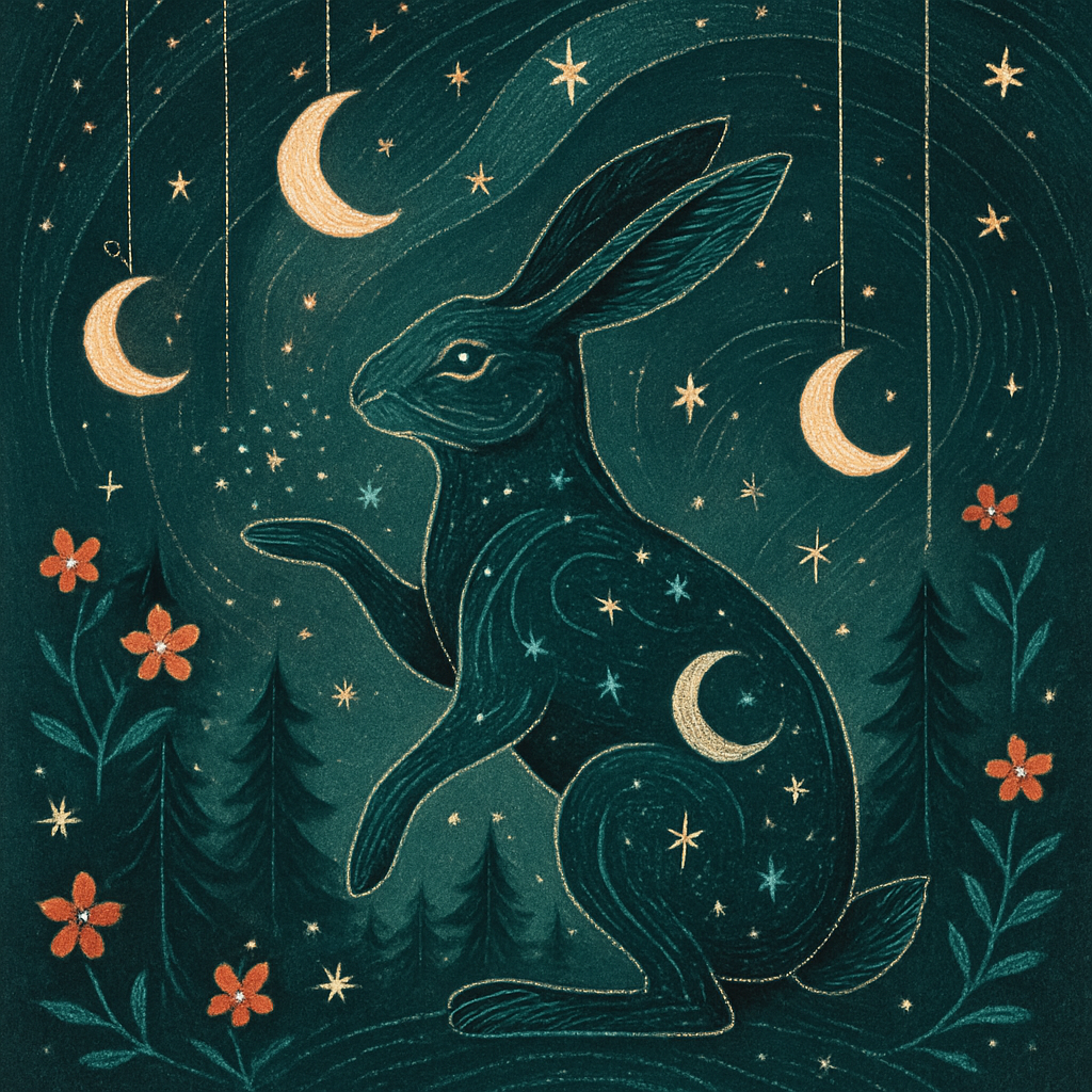 Forest Dream Hare With Moon Lanterns Paint by diamonds kits