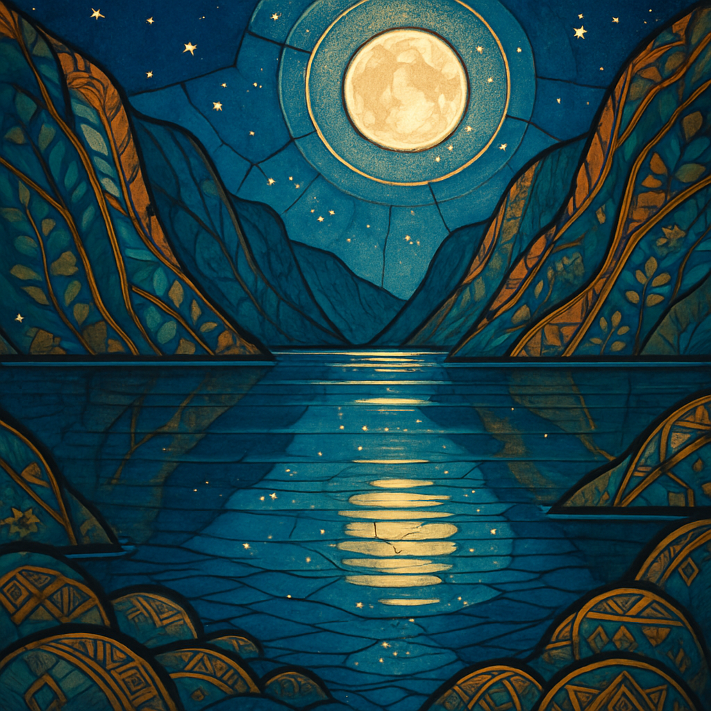 Starlit Fjord Under Glass Sky Painting by diamonds kit