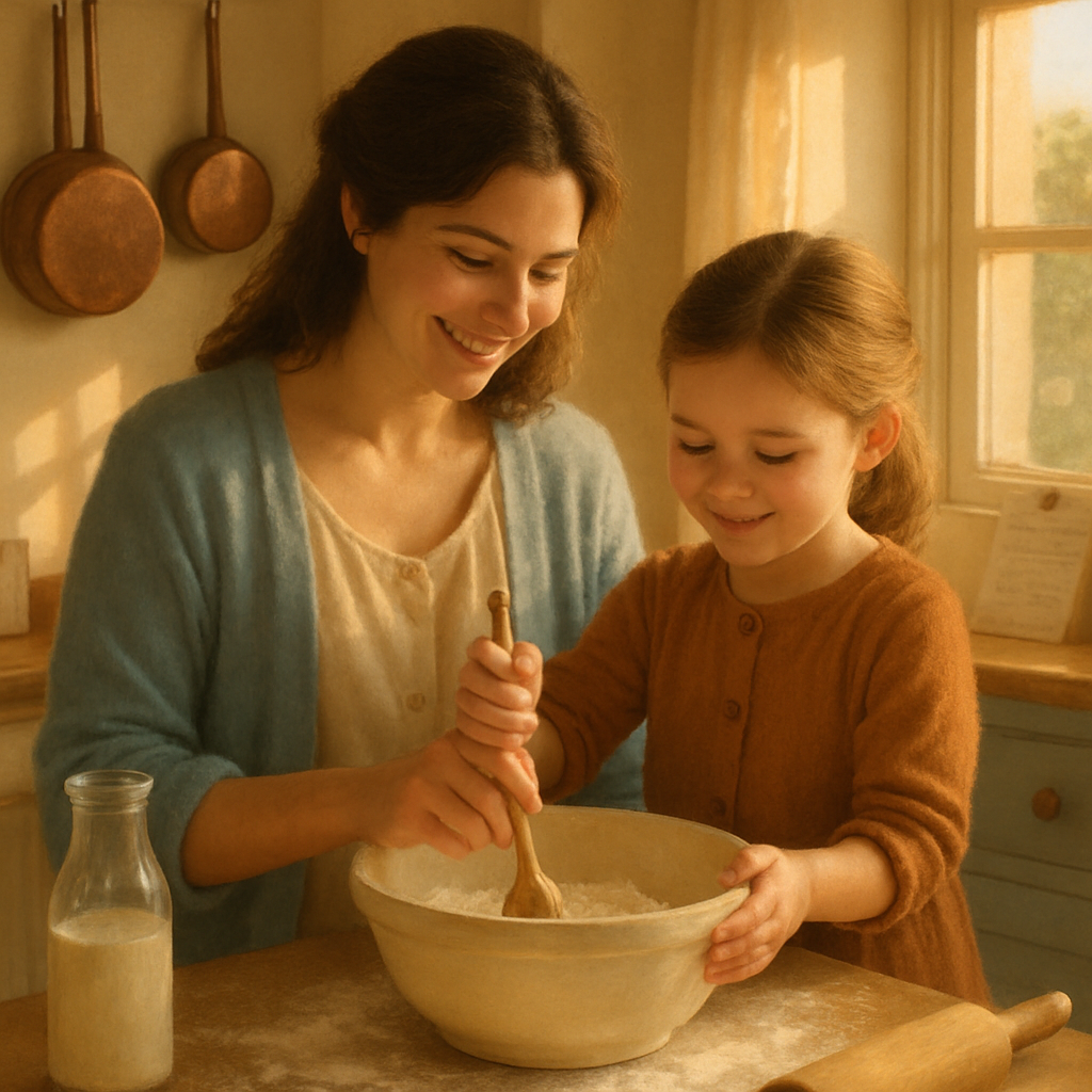 Apron Ties And Cinnamon Promises In The Family Kitchen Paint by diamonds art