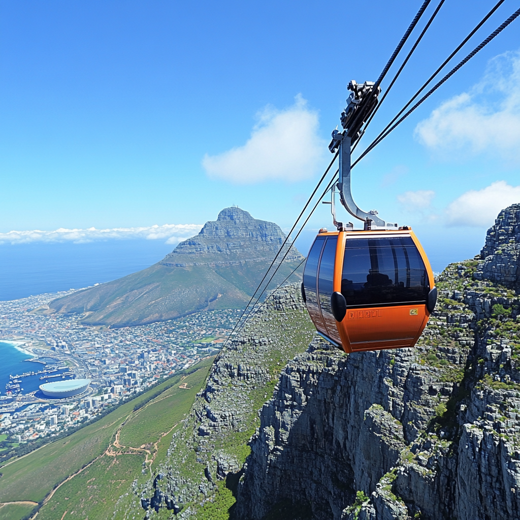 Table Mountain Aerial Cableway paint by color