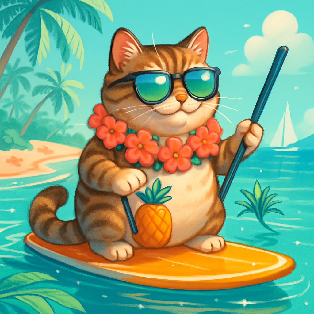 Pineapple Paddleboard Purrade Paint by diamonds art