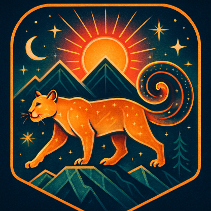 Sunrise Ridge Mountain Lion Reliquary paint by color
