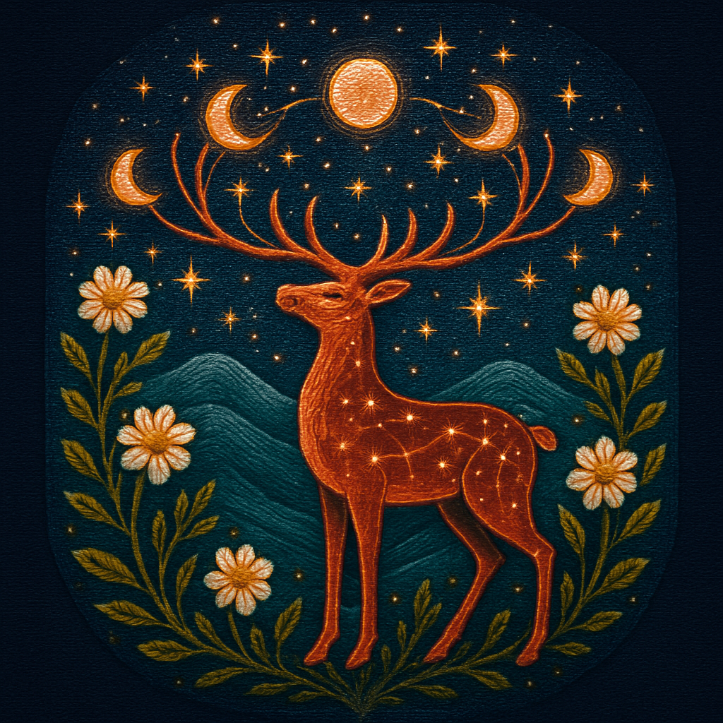 Lavender Crown Deer Of Quiet Orbits diamond painting