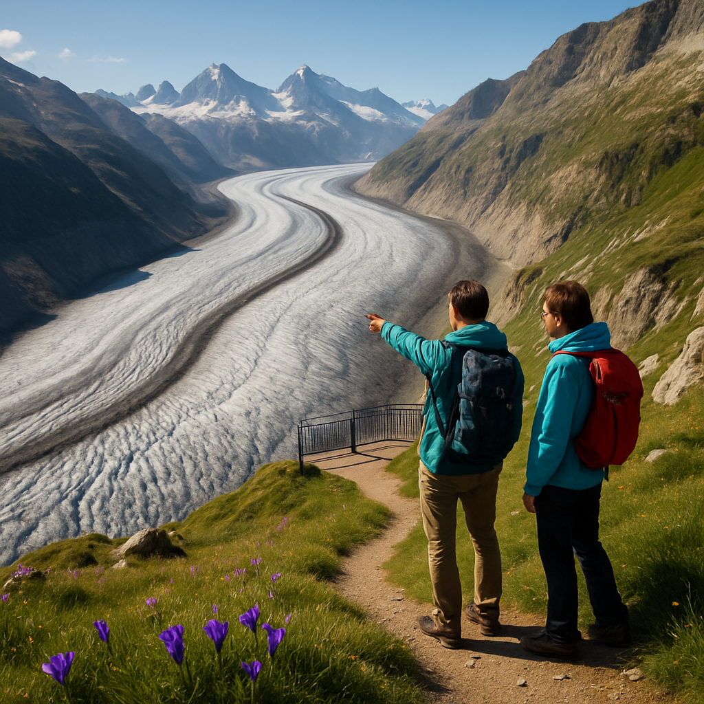 Aletsch Glacier View From Bettmerhorn Ridge paint by diamond