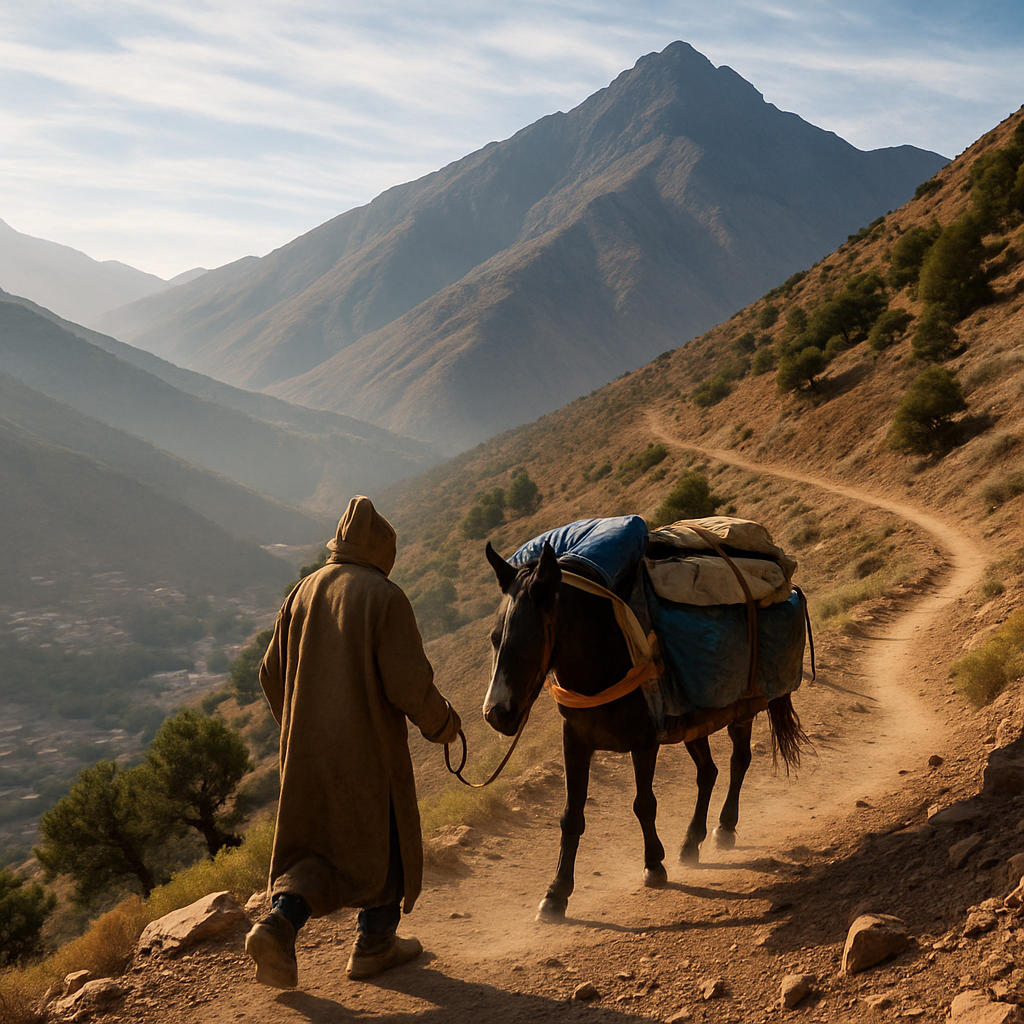 Autumn Morning On Mount Toubkal Trail Above Imlil DIY paint by diamonds