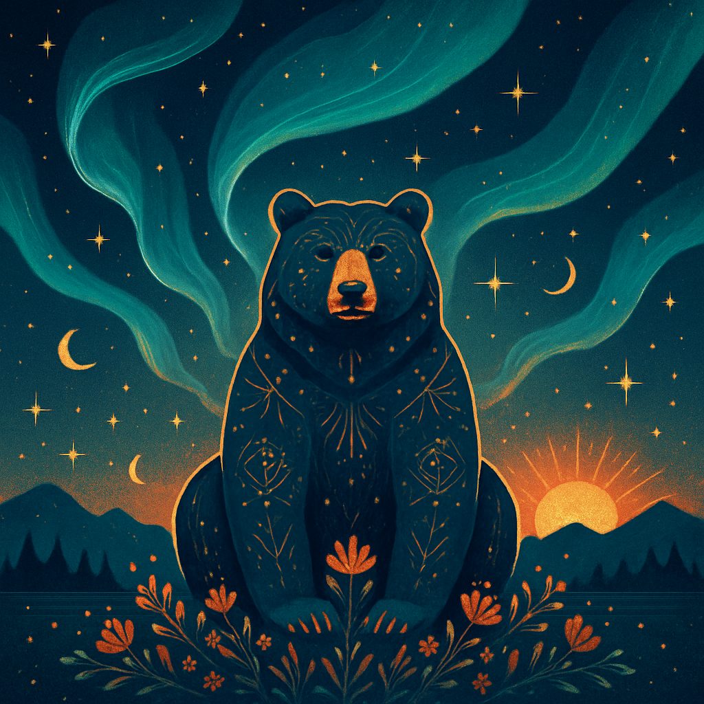 Bear Of The Aurora Honey Horizon diamonded painting kits