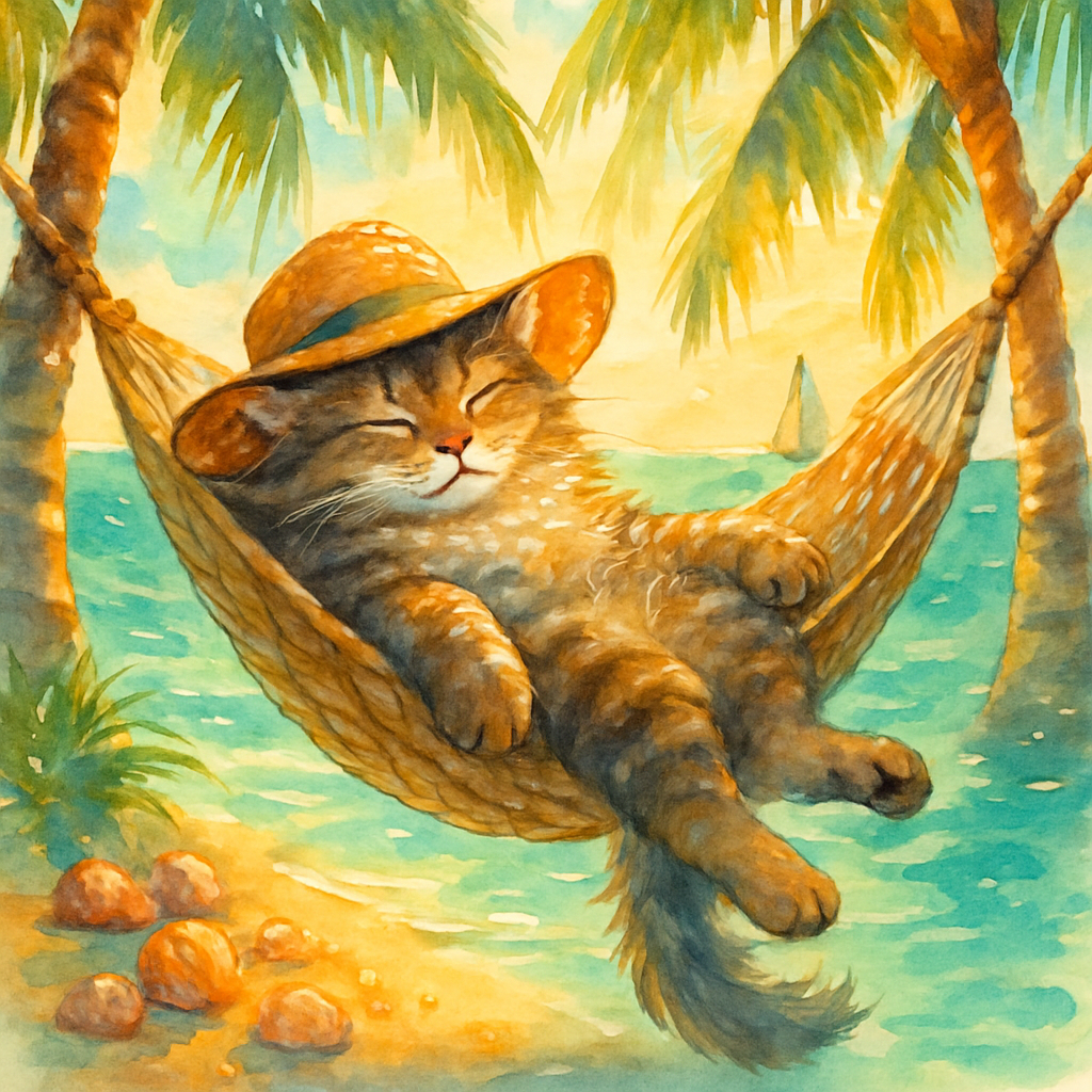 Coconut Lagoon Hammock Catnap paint by diamonds