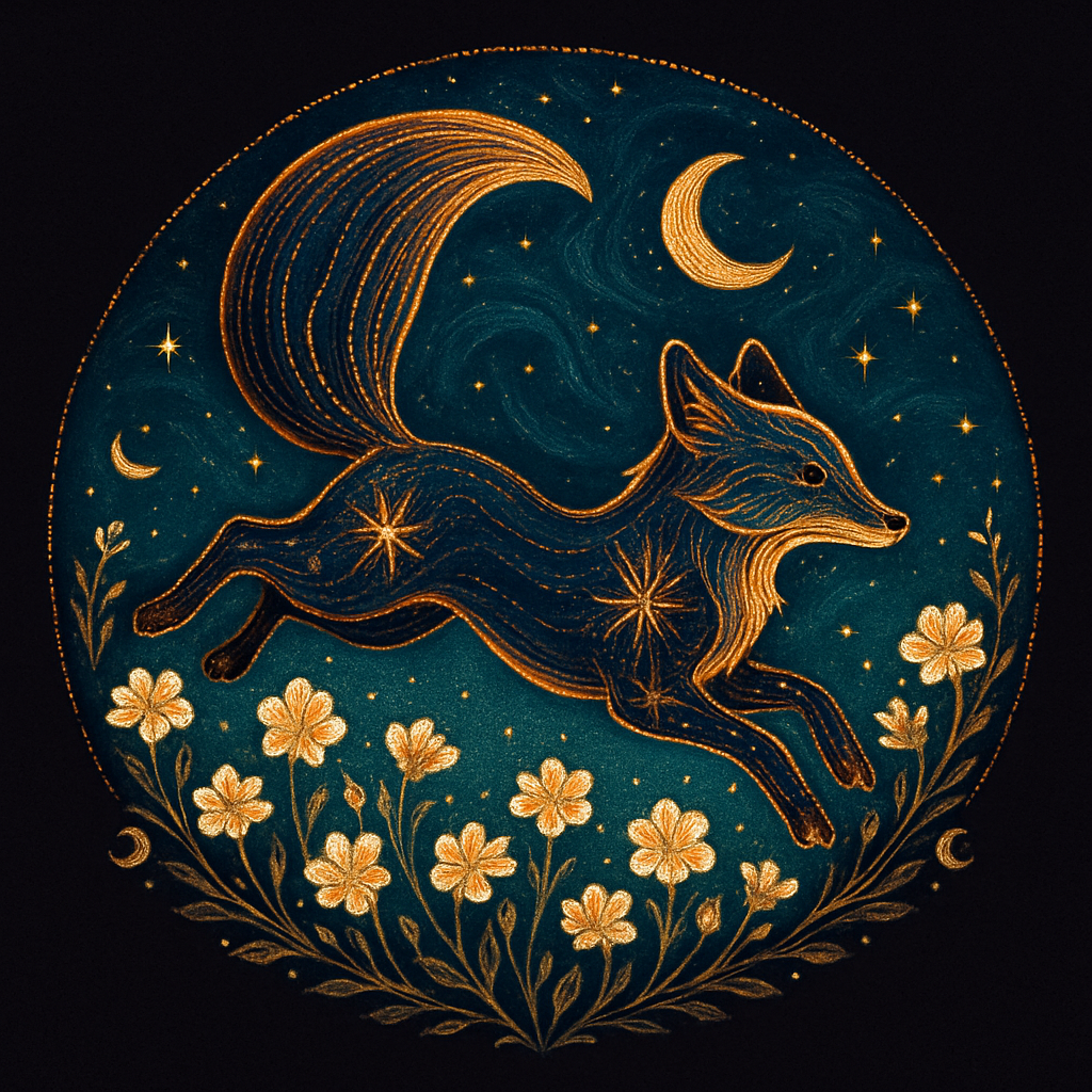 Aurora Thread Fox Over Moonlit Meadow Paint by diamonds art