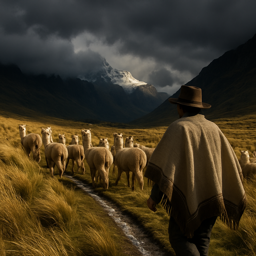 Cordillera Blanca Quechua Pasture Under Monsoon Clouds diamond painting