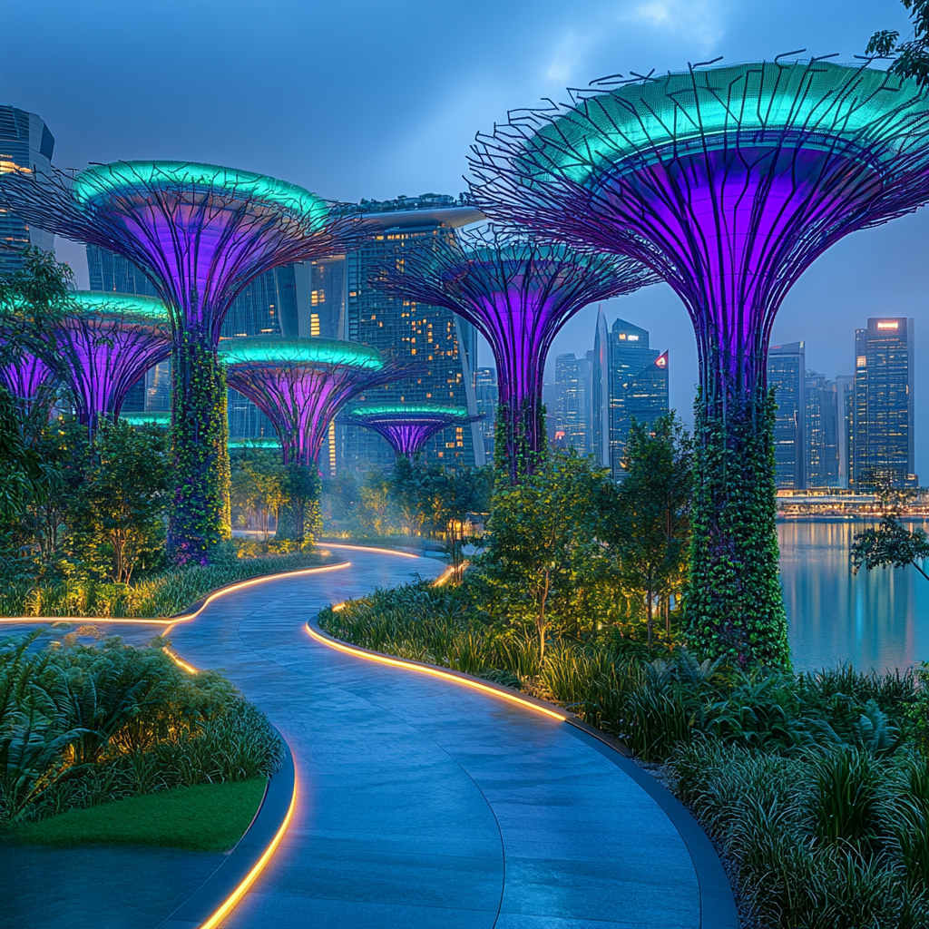 Gardens By The Bay Painting by diamonds kit