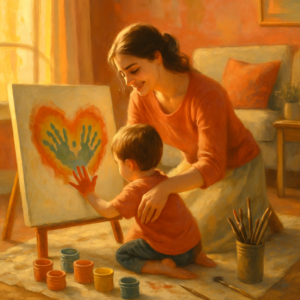 Sunset Handprints On A Canvas Of Gratitude diamonded painting kits