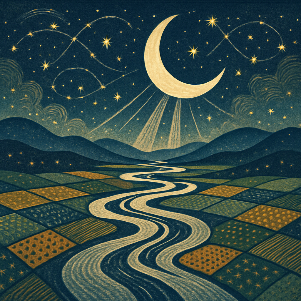 Moonlit Riverbraid Through Star Valley paint by diamonds